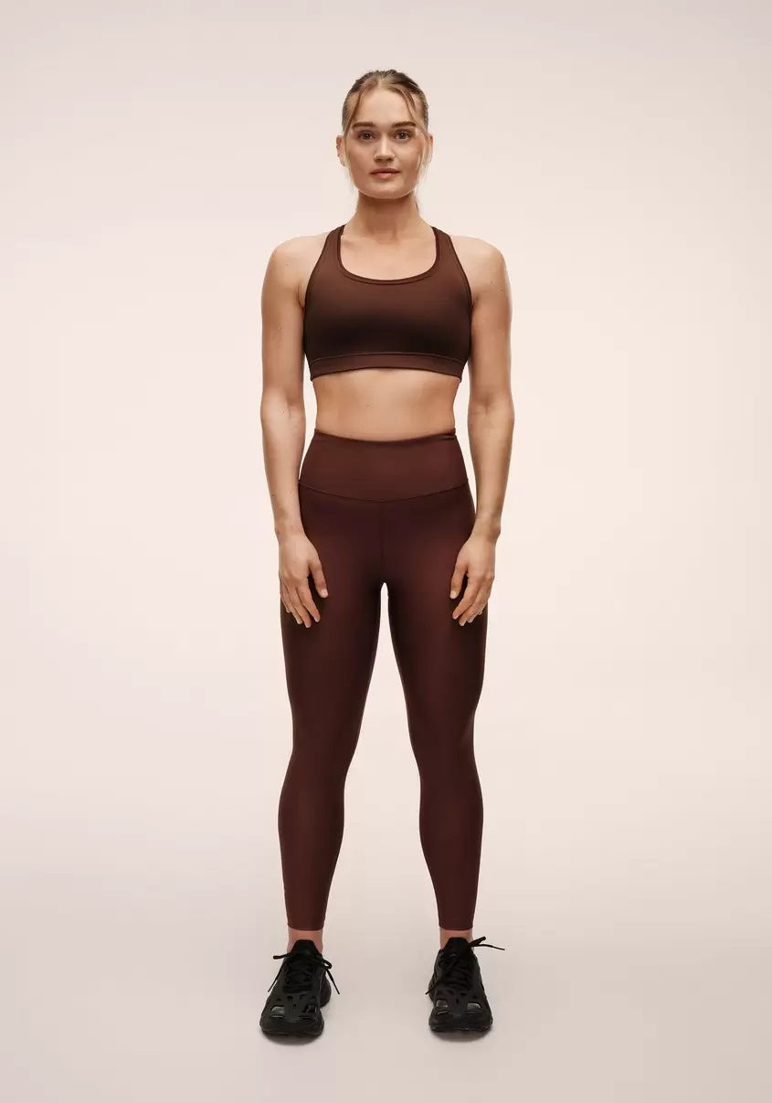 Graphic High Waist Tights - Dark Brown