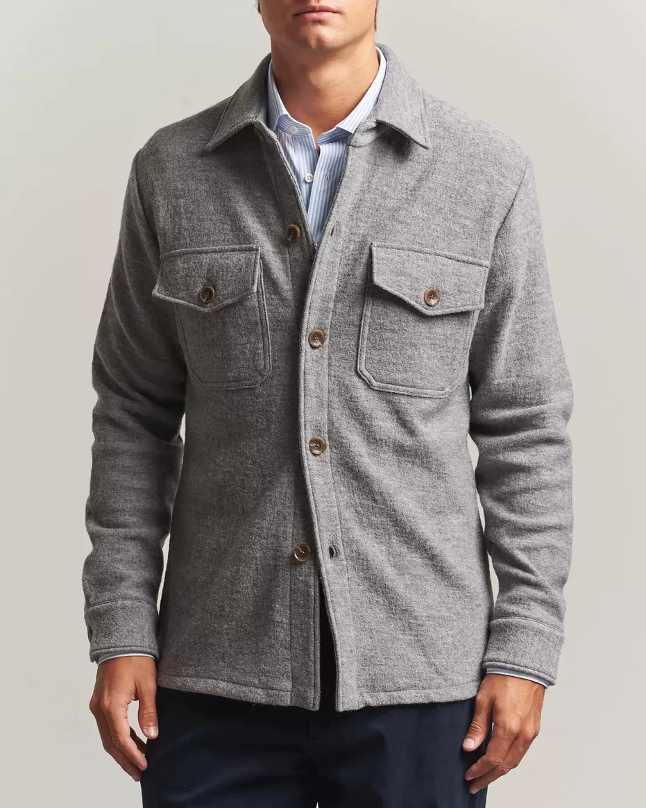 Felted Wool Overshirt Grey