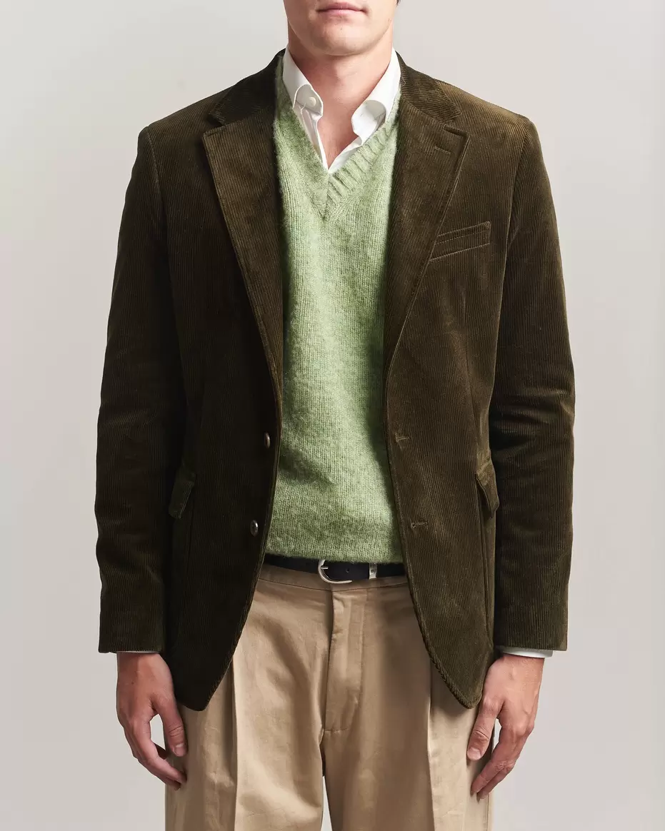 Single Breasted Corduroy Sportcoat Fall Olive