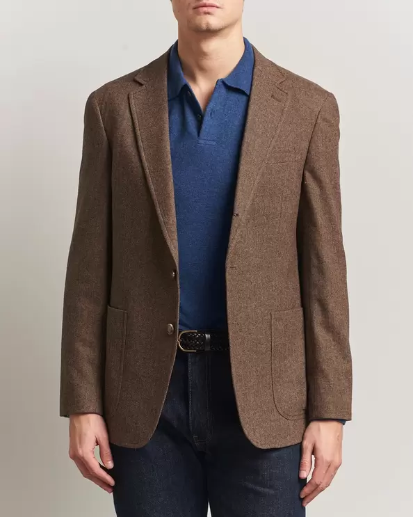 Herringbone Single Breasted Sportcoat Brown/Tan