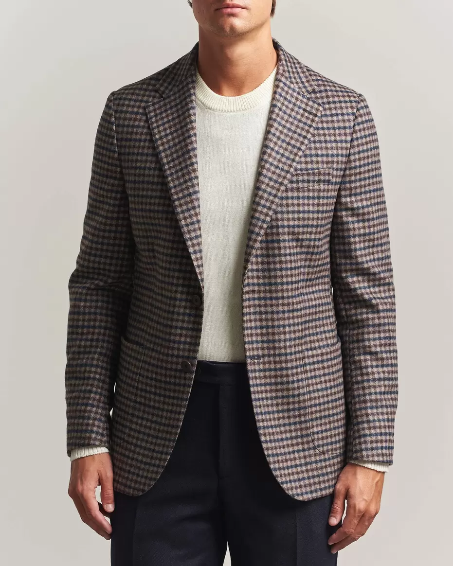 Soft Check Blazer Brown