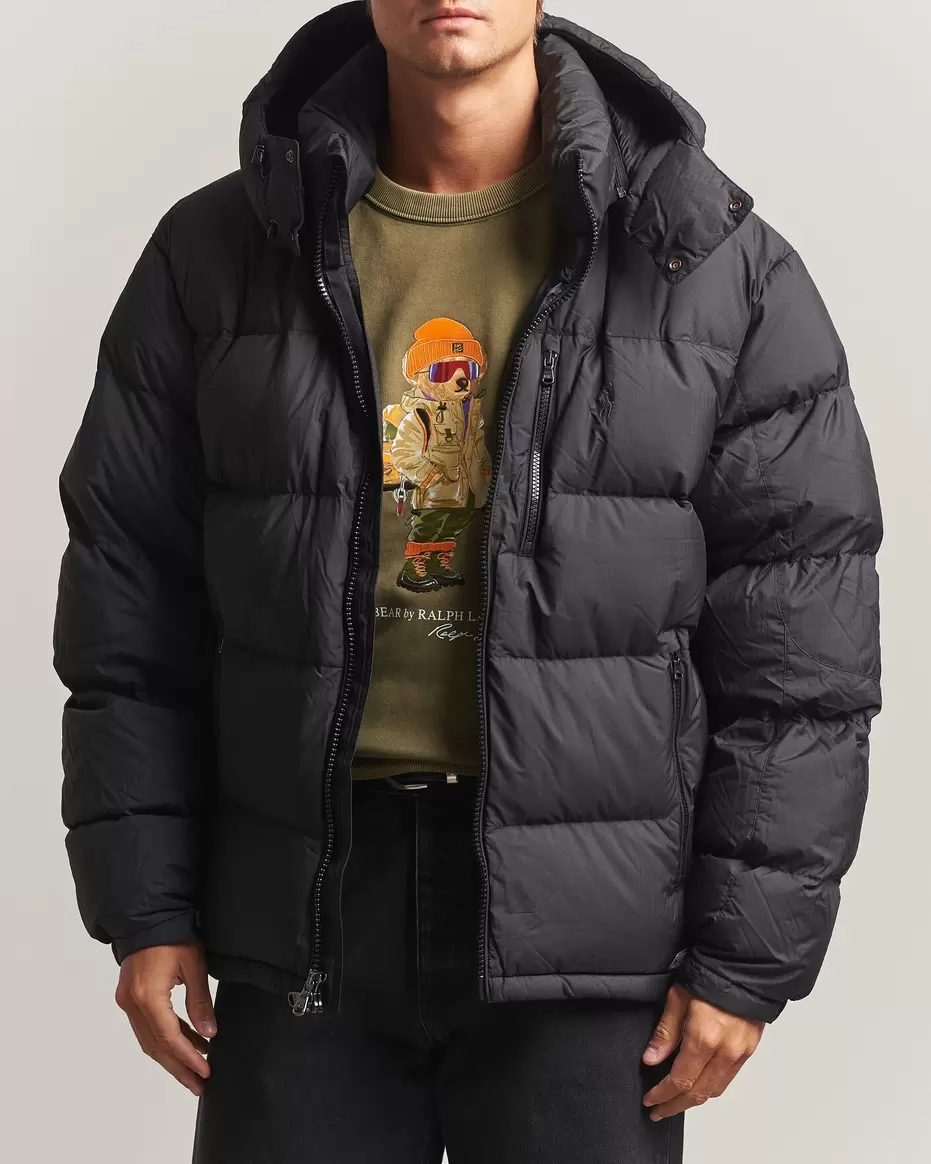 Ripstop Puffer Jacket Polo Black