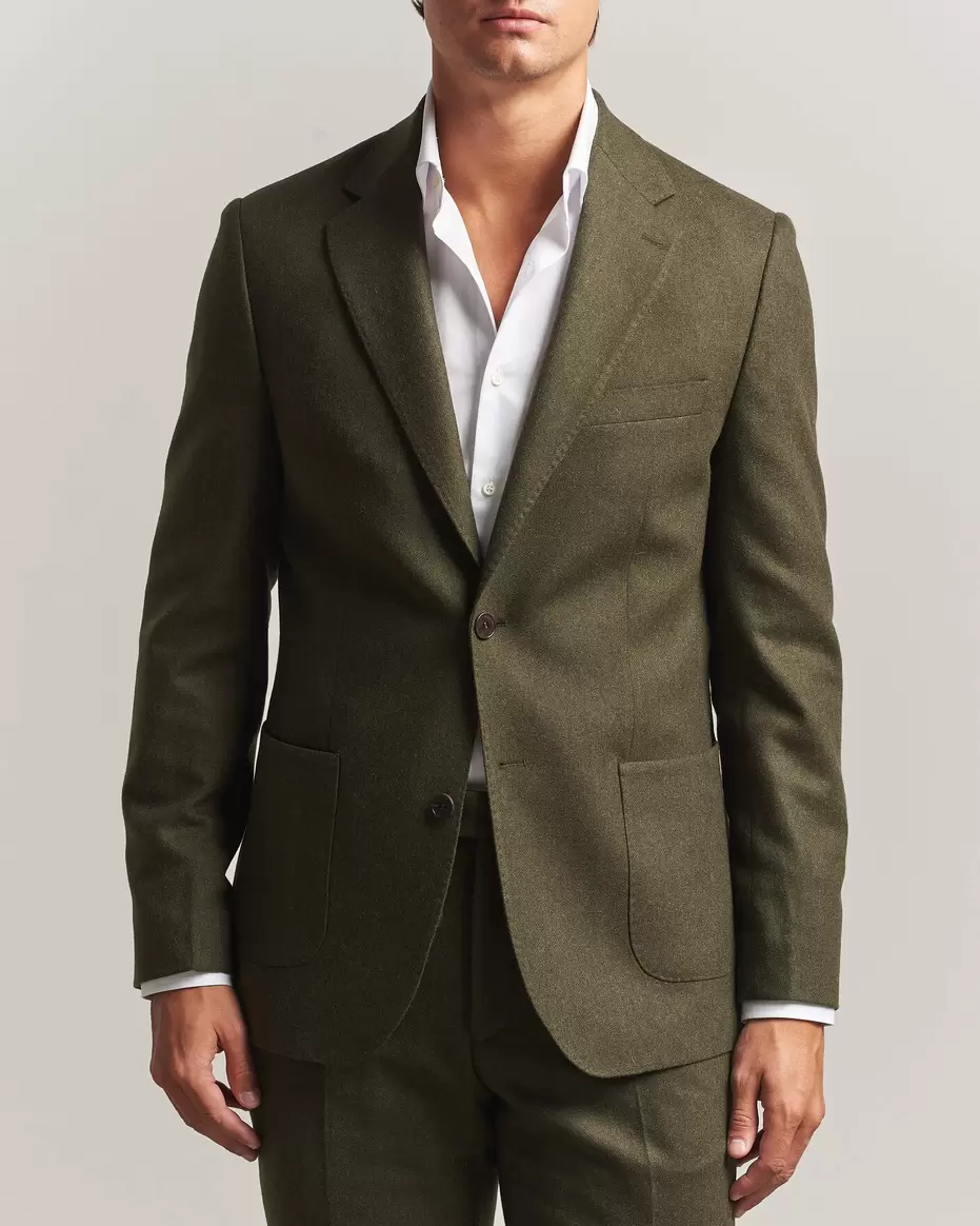 Flannel Suit Blazer Green