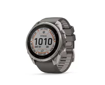 Träningsklocka Garmin fenix 9 Pro – inReach Solar 51mm Titanium/Pebble Gray