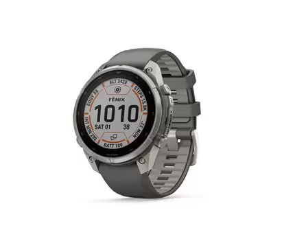 Träningsklocka Garmin fenix 9 Pro – inReach Solar 47mm Titanium/Pebble Gray