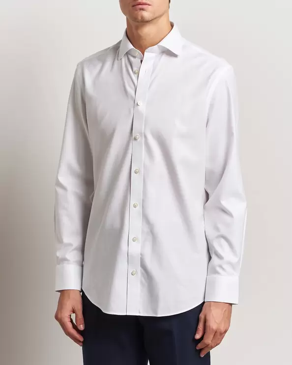 Slim Fit Non Iron Cotton Twill Shirt White