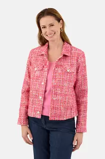 Bouclé Jakke - Pink - Knaplukning