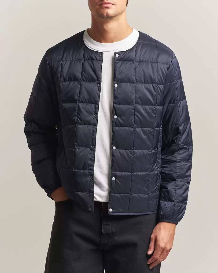 Crew Neck Button Down Jacket Dark Navy