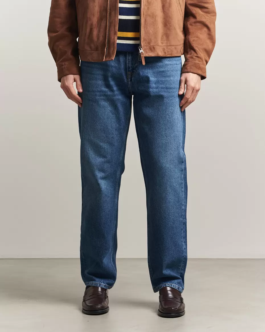 Straight Fit Jeans Mid Blue Worn In