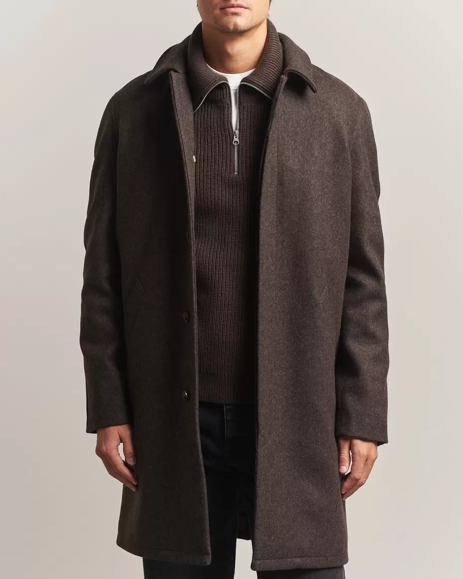 Auster Wool Coat Maroon Melange