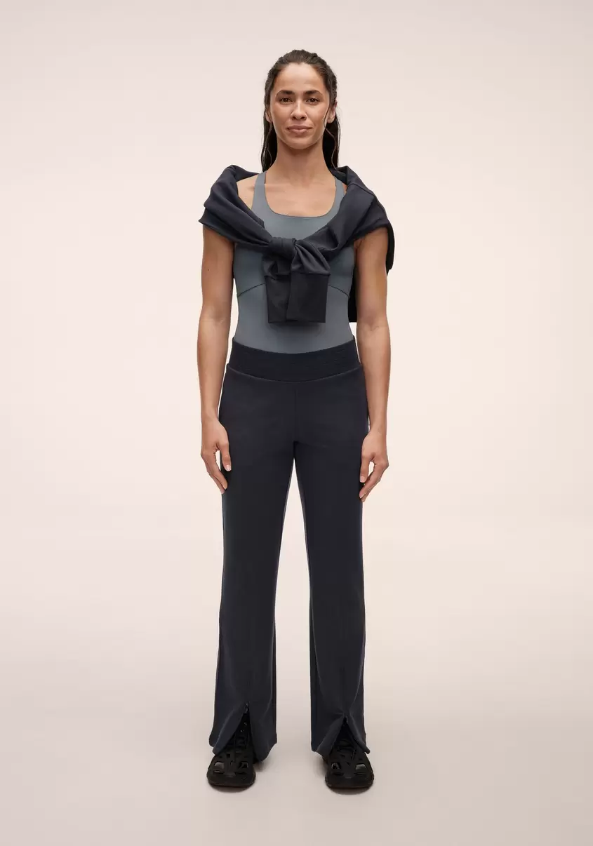 Terry Front Slit Pant - Core Blue