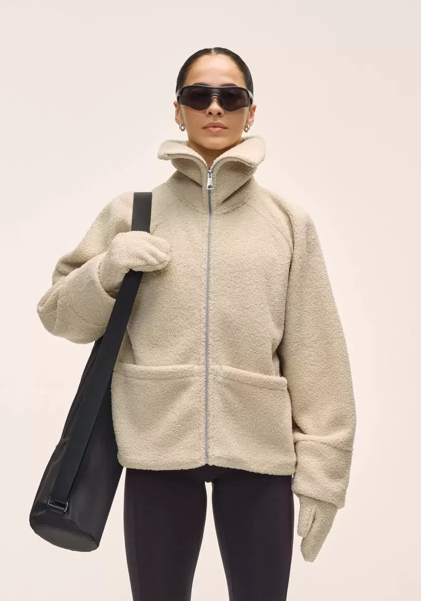 Sherpa Short Zip Jacket - Ecru