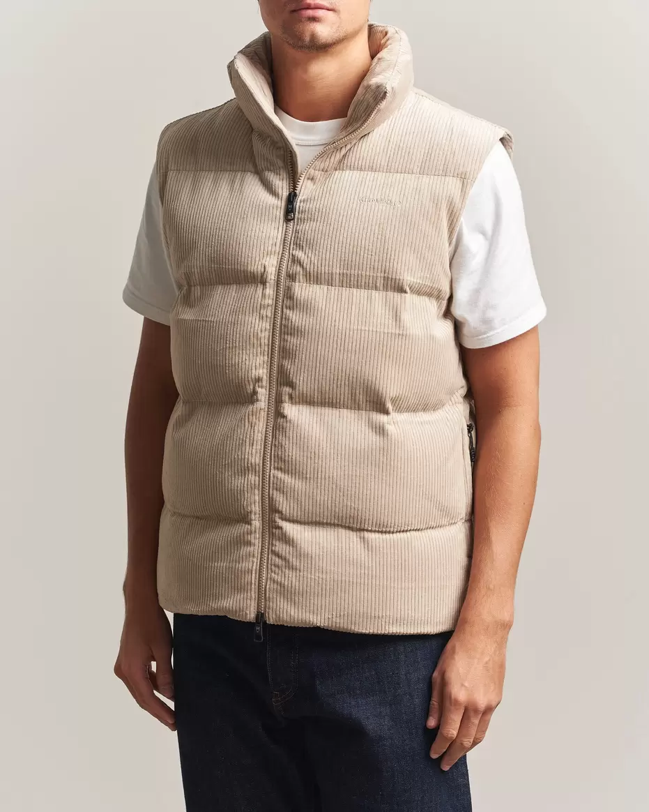 Corduroy Puffer Vest Light Feather Grey