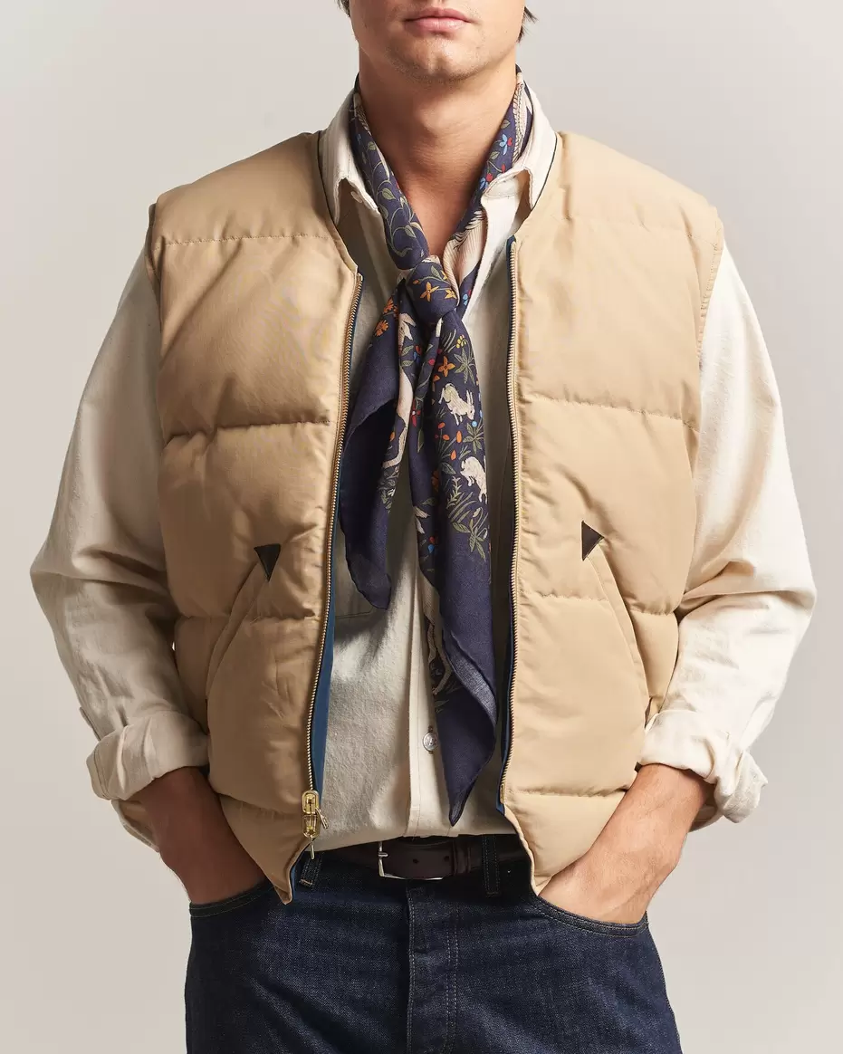 Reversible Down Vest Petrol/Ecru