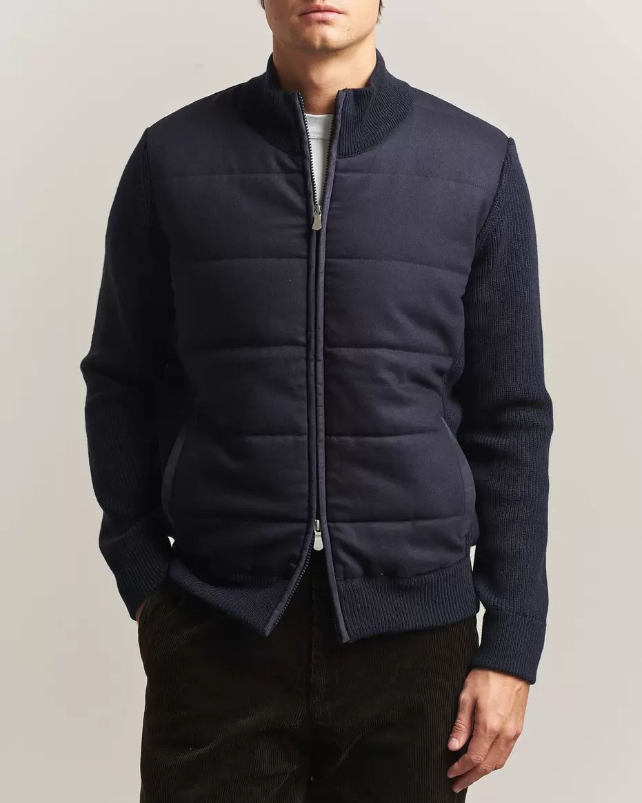 Brushed Wool Hybrid Jacket Navy