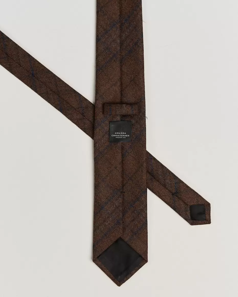 Wool Checked 8cm Tie Rust