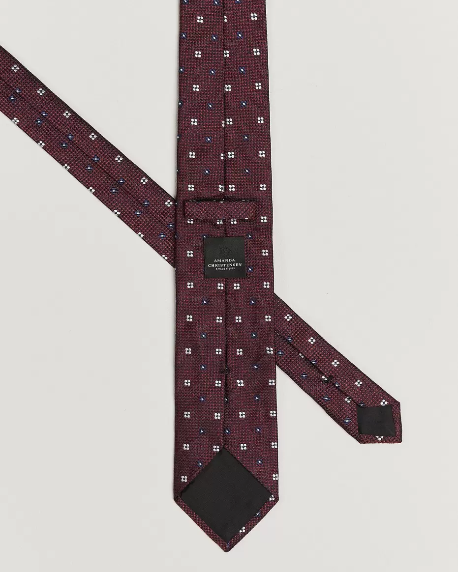 Silk Flower 8cm Tie Wine