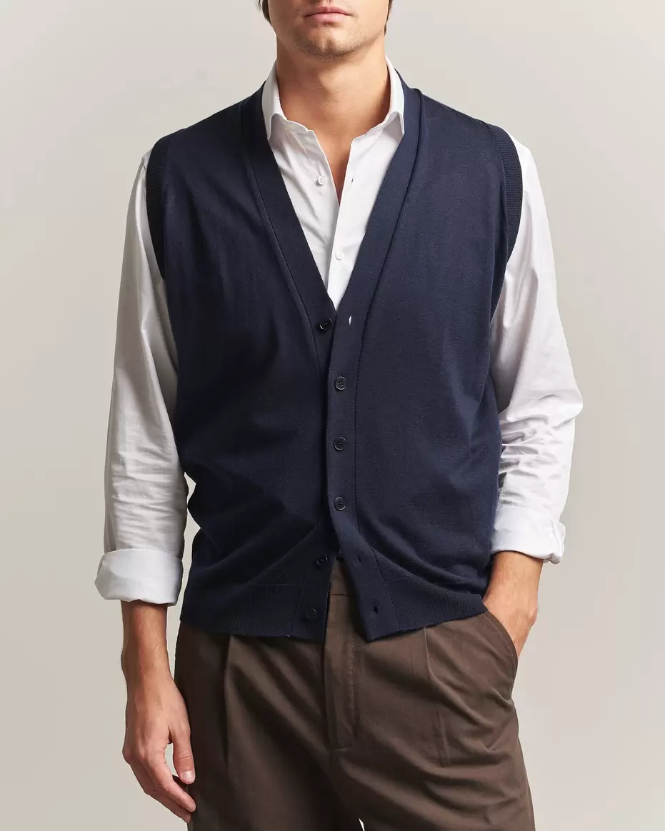 Bolton Extra Fine Merino Waistcoat Midnight