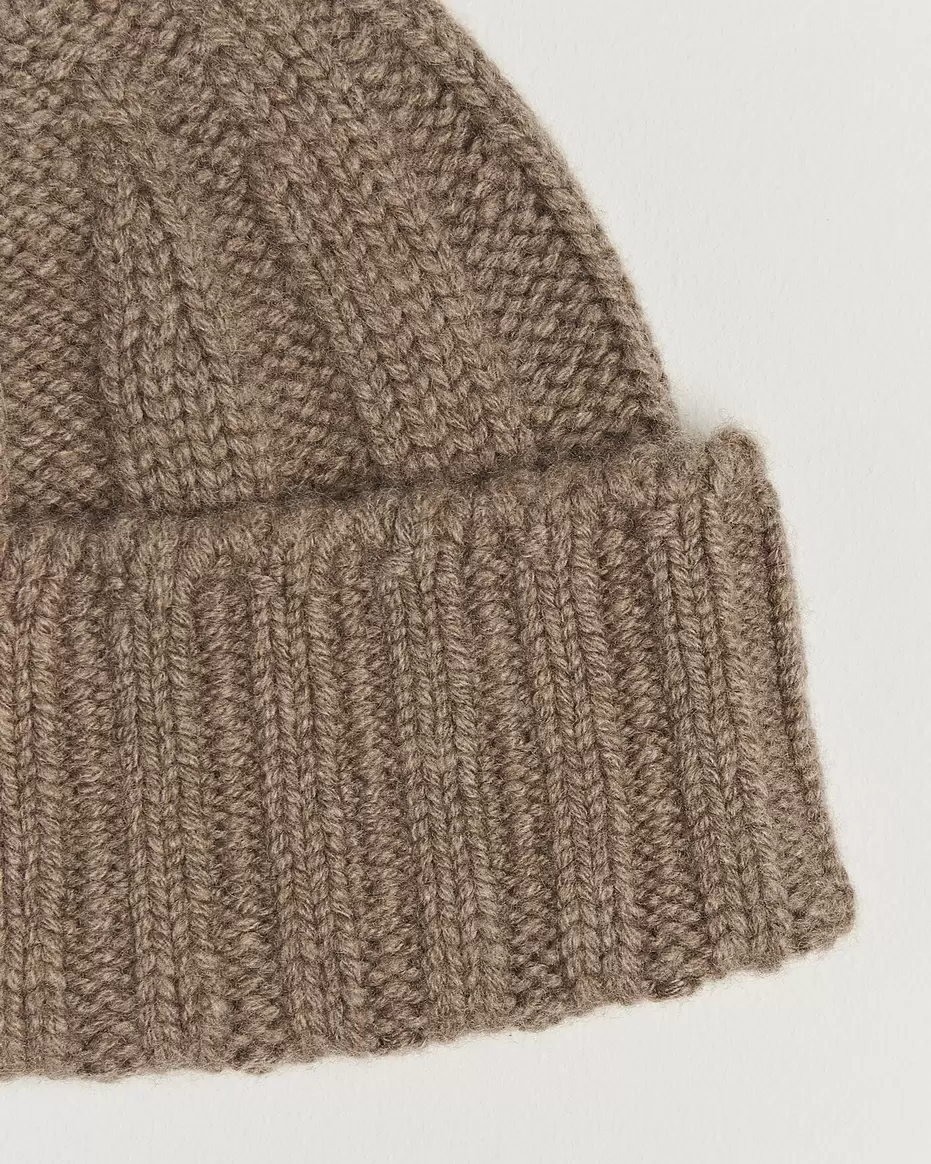 Cashmere Rib Beanie Camel