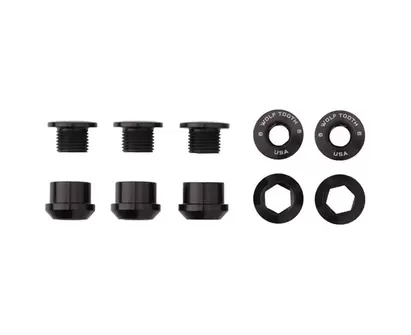Drevbultar Wolf Tooth Set of 5 Chainring Bolts+Nuts for 1X Aluminum Black