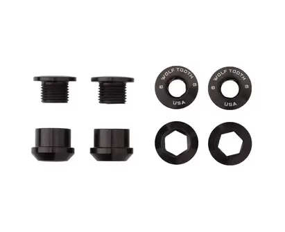 Drevbultar Wolf Tooth Set of 4 Chainring Bolts+Nuts for 1X Aluminum Black