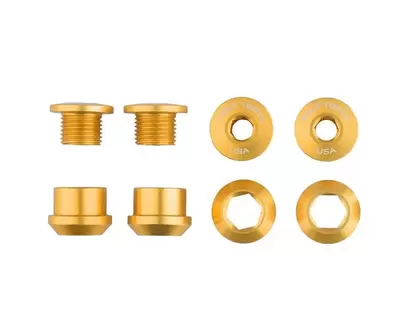 Drevbultar Wolf Tooth Set of 4 Chainring Bolts+Nuts for 1X Aluminum Gold