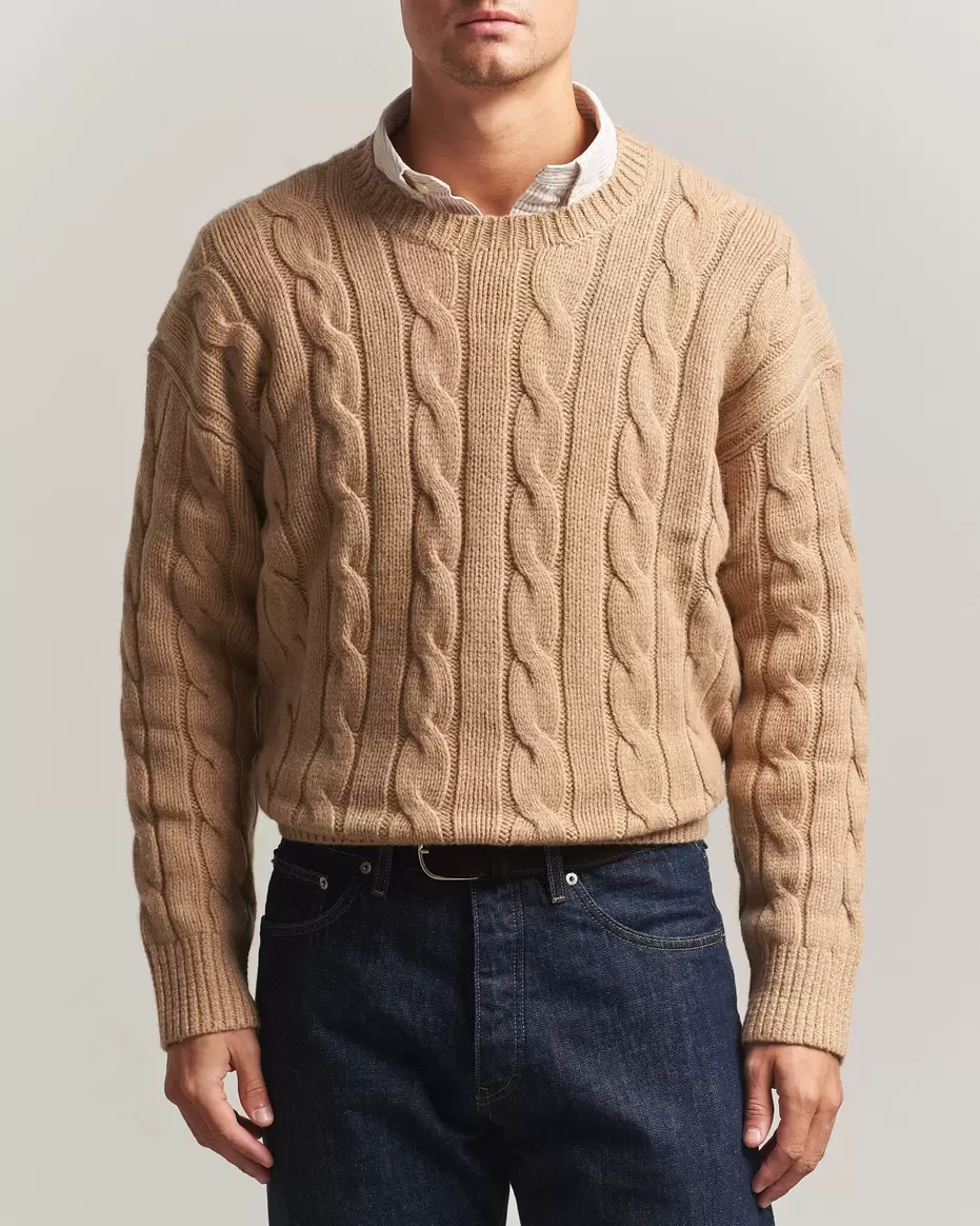 Exploded Cabel Sweater Camel Melange
