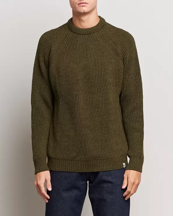 Ford Knitted Wool Jumper Olive