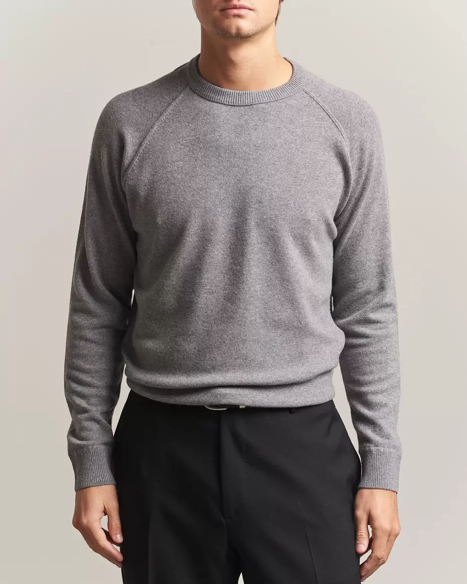 Wool/Cashmere Raglan Crew Grey