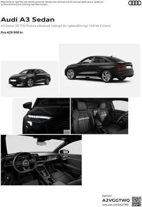 Audi-katalog i Arvika | Audi A3 Sedan | 2024-07-24T00:00:00.000Z - 2025-07-24T00:00:00.000Z