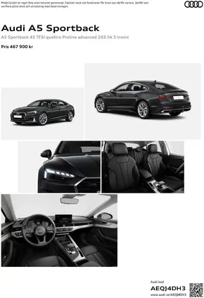Audi-katalog i Arvika | Audi A5 Sportback | 2024-07-24T00:00:00.000Z - 2025-07-24T00:00:00.000Z
