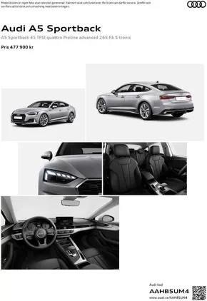 Audi-katalog i Nässjö | Audi A5 Sportback | 2024-08-17T00:00:00.000Z - 2025-08-17T00:00:00.000Z