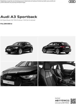Audi-katalog i Umeå | Audi A3 Sportback | 2024-09-17T00:00:00.000Z - 2025-09-17T00:00:00.000Z