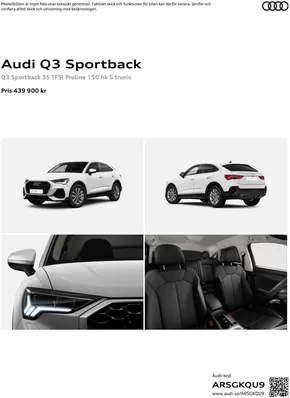Audi-katalog i Umeå | Audi Q3 Sportback | 2024-09-17T00:00:00.000Z - 2025-09-17T00:00:00.000Z