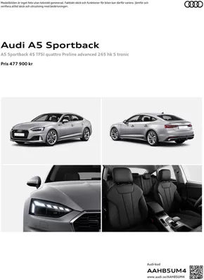 Audi-katalog i Umeå | Audi A5 Sportback | 2024-09-21T00:00:00.000Z - 2025-09-21T00:00:00.000Z