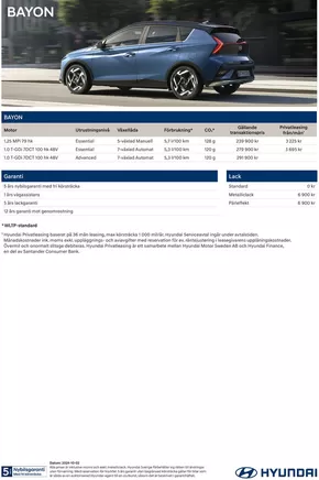 Hyundai-katalog i Motala | Hyundai Prislista BAYON | 2024-10-08T00:00:00.000Z - 2025-10-08T00:00:00.000Z