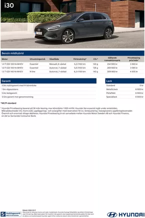 Hyundai-katalog i Vara | Hyundai Prislista i30 | 2024-10-19T00:00:00.000Z - 2025-10-19T00:00:00.000Z