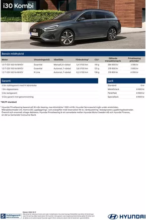 Hyundai-katalog i Vara | Hyundai Prislista i30 Kombi | 2024-10-19T00:00:00.000Z - 2025-10-19T00:00:00.000Z