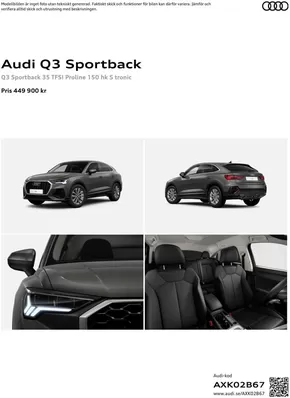 Audi-katalog i Norrtälje | Audi Q3 Sportback | 2024-10-29T00:00:00.000Z - 2025-10-29T00:00:00.000Z