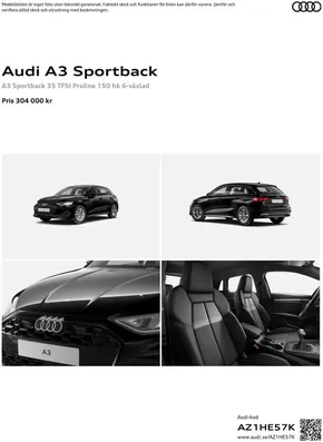 Audi-katalog i Stockholm | Audi A3 Sportback | 2024-10-30T00:00:00.000Z - 2025-10-30T00:00:00.000Z
