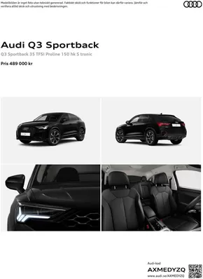 Audi-katalog i Örebro | Audi Q3 Sportback | 2024-11-09T00:00:00.000Z - 2025-11-09T00:00:00.000Z