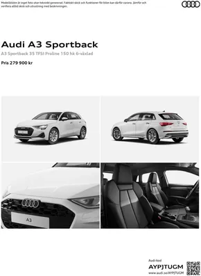 Audi-katalog i Västerås | Audi A3 Sportback | 2024-12-16T00:00:00.000Z - 2025-12-16T00:00:00.000Z