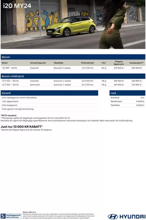 Hyundai-katalog i Sollefteå | Hyundai Prislista i20 MY24 Lagerkampanj | 2025-03-21T00:00:00.000Z - 2026-03-21T00:00:00.000Z