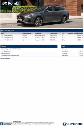Hyundai-katalog i Kungsbacka | Hyundai Prislista i30 Kombi | 2025-05-16T00:00:00.000Z - 2026-05-16T00:00:00.000Z