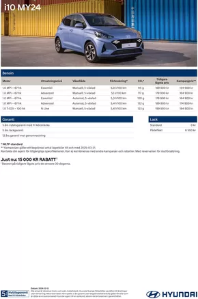 Hyundai-katalog i Kungsbacka | Hyundai Prislista i10 MY24 Lagerkampanj | 2025-05-24T00:00:00.000Z - 2026-05-24T00:00:00.000Z