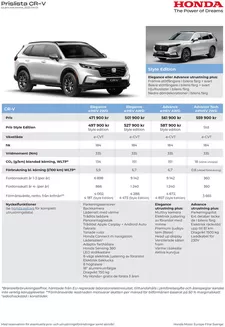 Honda-katalog i Linköping | Honda CR-V prislista | 2025-06-11T00:00:00.000Z - 2026-06-11T00:00:00.000Z
