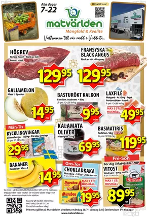 Matvärlden-katalog i Berga (Kalmar) | Veckans erbjudanden Veddesta! | 2025-07-30T00:00:00.000Z - 2025-08-05T00:00:00.000Z