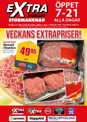Extra Mjällby Stormarknad-katalog i Ängelholm | Extra Mjällby Stormarknad veckans blad | 2025-08-11T00:00:00.000Z - 2025-08-17T00:00:00.000Z