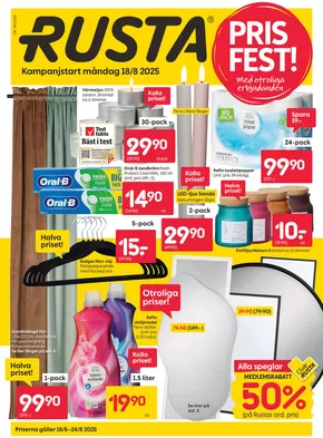 Rusta-katalog i Jönköping | Rusta reklambad | 2025-08-18T00:00:00.000Z - 2025-08-24T00:00:00.000Z