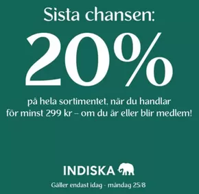 Indiska-katalog i Solna | Sista chansen 20%! | 2025-08-26T00:00:00.000Z - 2025-09-11T00:00:00.000Z